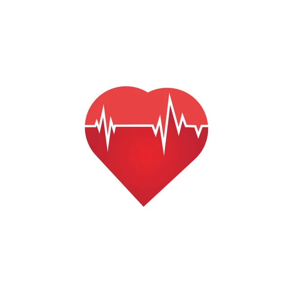 心率图标 健康监测器 红心等级 血压矢量图标 心动图 健康标识 健康脉搏扁平符号 医疗脉冲计元件 — 图库矢量图片