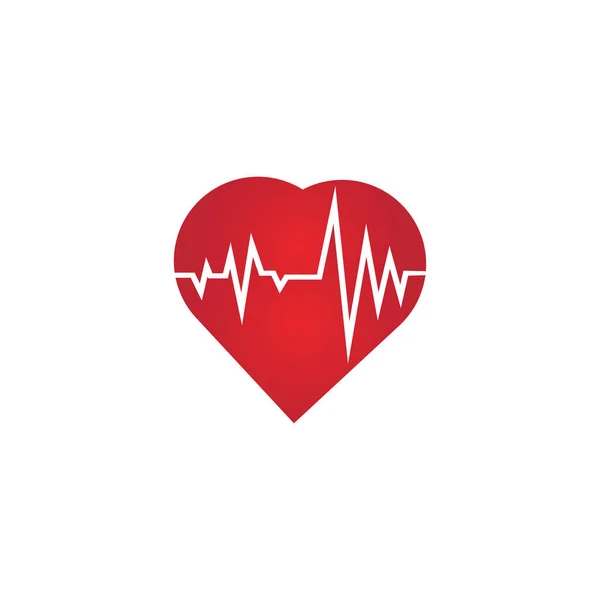 Heart Rate Icon Health Monitor Red Heart Rate Blood Pressure — Stock Vector