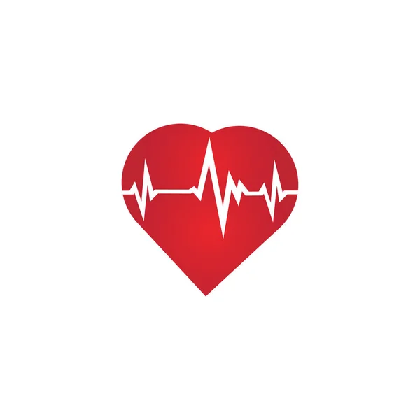 Pulsikon Hälsomonitor Röd Hjärtfrekvens Blodtrycksvektor Ikon Hjärtjublande Kardiogram God Hälsa — Stock vektor