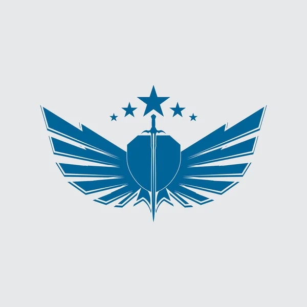 Winged Sword Shield Vector Icon — Stock Vector