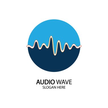 Müzik Logo kavramı ses dalgası, ses teknolojisi, soyut şekli