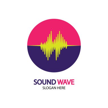 Ses dalgası. Parti, DJ, bar, disko için renkli ses dalgaları. Ses eşitleyici teknolojisi. resimleme