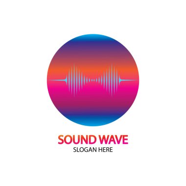 Ses dalgası. Parti, DJ, bar, disko için renkli ses dalgaları. Ses eşitleyici teknolojisi. resimleme