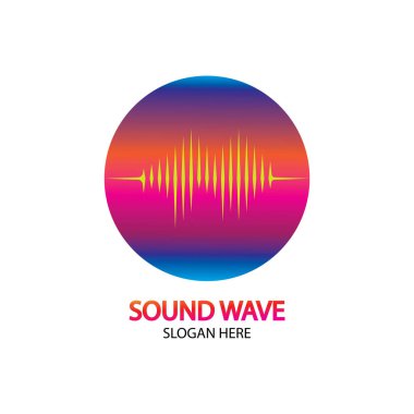 Ses dalgası. Parti, DJ, bar, disko için renkli ses dalgaları. Ses eşitleyici teknolojisi. resimleme