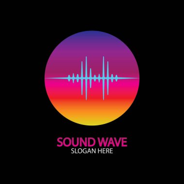 Ses dalgası. Parti, DJ, bar, disko için renkli ses dalgaları. Ses eşitleyici teknolojisi. resimleme