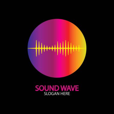 Ses dalgası. Parti, DJ, bar, disko için renkli ses dalgaları. Ses eşitleyici teknolojisi. resimleme