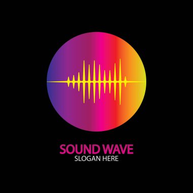 Ses dalgası. Parti, DJ, bar, disko için renkli ses dalgaları. Ses eşitleyici teknolojisi. resimleme