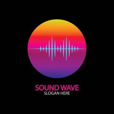 Ses dalgası. Parti, DJ, bar, disko için renkli ses dalgaları. Ses eşitleyici teknolojisi. resimleme