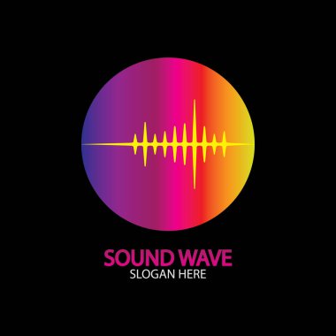 Ses dalgası. Parti, DJ, bar, disko için renkli ses dalgaları. Ses eşitleyici teknolojisi. resimleme