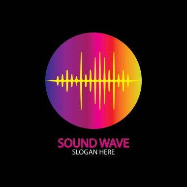 Ses dalgası. Parti, DJ, bar, disko için renkli ses dalgaları. Ses eşitleyici teknolojisi. resimleme