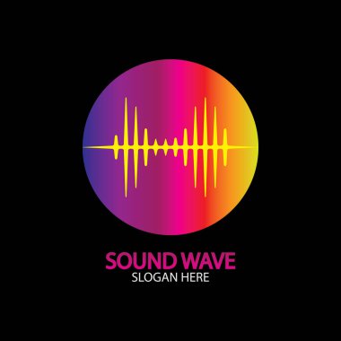 Ses dalgası. Parti, DJ, bar, disko için renkli ses dalgaları. Ses eşitleyici teknolojisi. resimleme