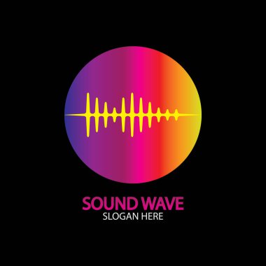 Ses dalgası. Parti, DJ, bar, disko için renkli ses dalgaları. Ses eşitleyici teknolojisi. resimleme