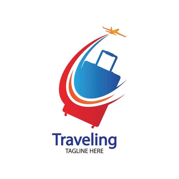 Logo Viaggio Vacanze Turismo Business Trip Company Logo Design Vettore — Vettoriale Stock