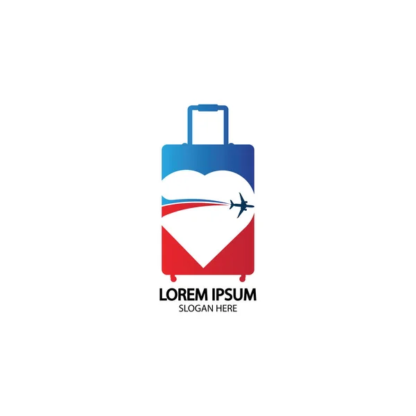 Seyahat Logosu Tatiller Turizm Gezisi Şirketi Logosu Tasarımı Uçakla Paket — Stok Vektör
