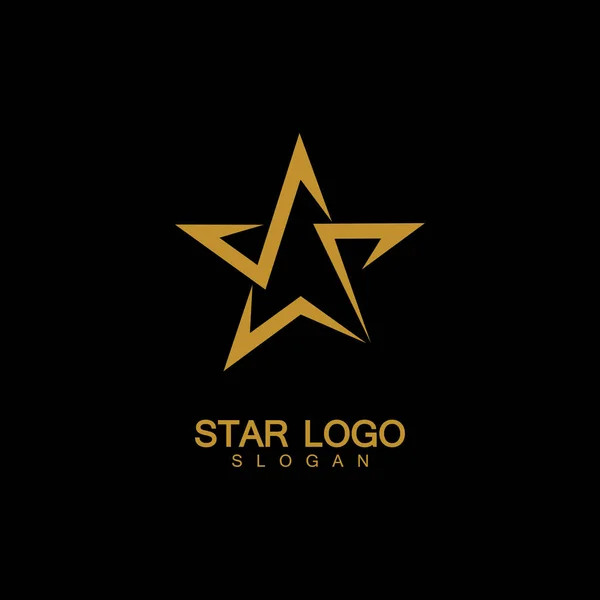 Vector Logotipo Gold Star Estilo Elegante Con Fondo Negro — Vector de stock