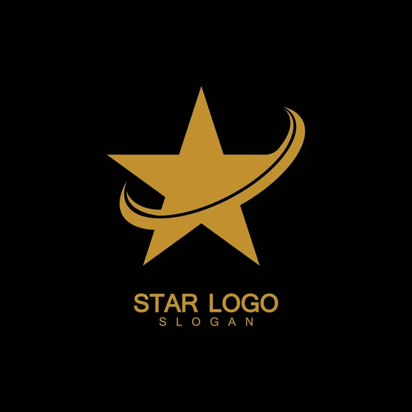 Vector Logotipo Gold Star Estilo Elegante Con Fondo Negro — Vector de stock