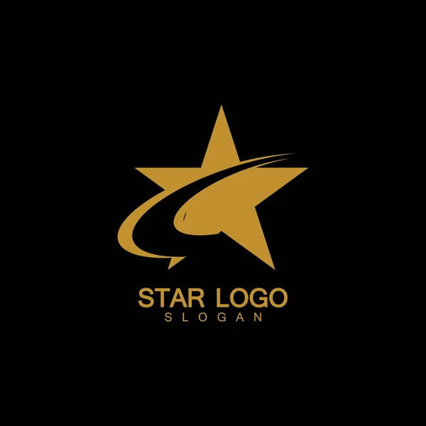 Vector Logotipo Gold Star Estilo Elegante Con Fondo Negro — Vector de stock