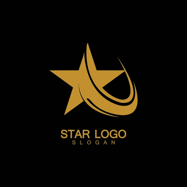 Vector Logotipo Gold Star Estilo Elegante Con Fondo Negro — Archivo Imágenes Vectoriales