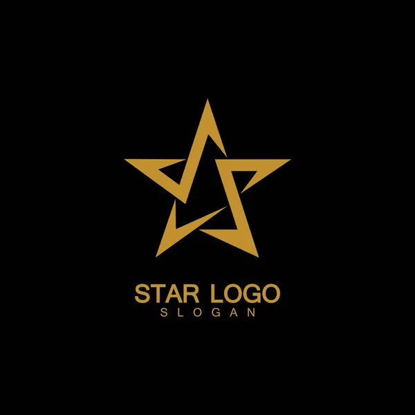 Vector Logotipo Gold Star Estilo Elegante Con Fondo Negro — Vector de stock