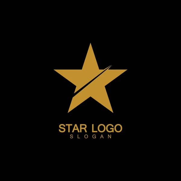 Vector Logotipo Gold Star Estilo Elegante Con Fondo Negro — Vector de stock