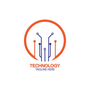 devre teknolojisi logo vektör şablon-vektörü
