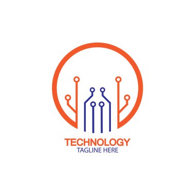 devre teknolojisi logo vektör şablon-vektörü