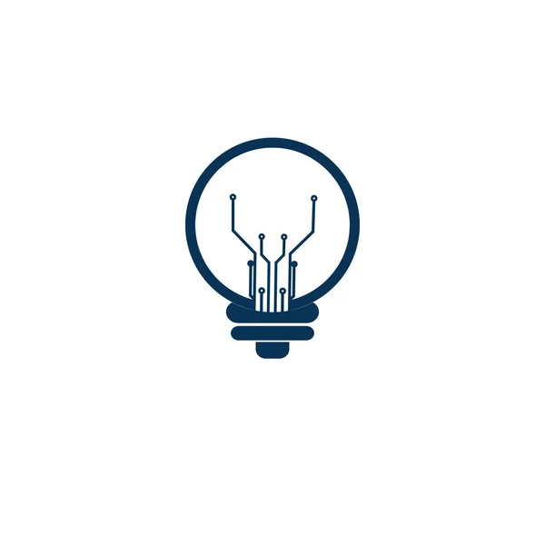 Lampje Idee Icoon Met Printplaat Binnen — Stockvector