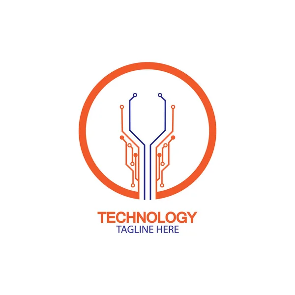 Circuit Technology Logo Vector Template Vector — Stock Vector