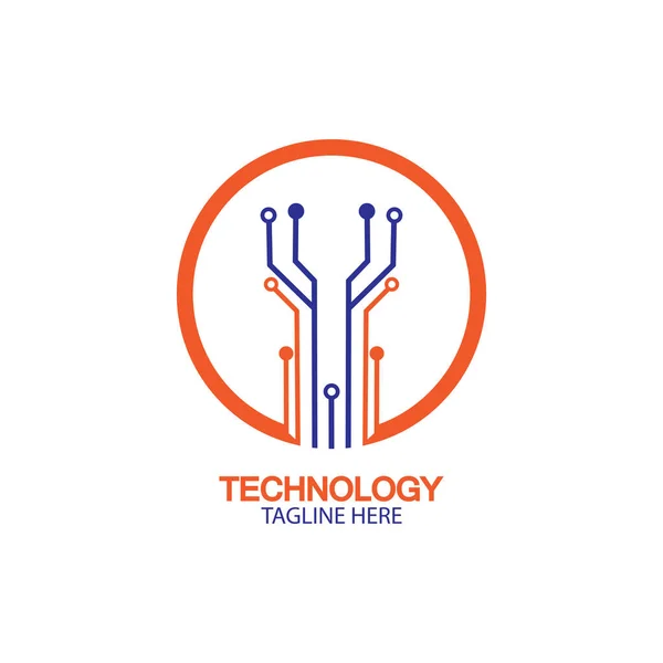 Circuit Technology Logo Vector Template Vector — Stock Vector