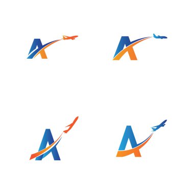 Harf Bir Hava Seyahat logosu tasarımı şablon-vektörü