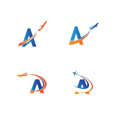 Harf Bir Hava Seyahat logosu tasarımı şablon-vektörü