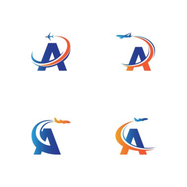 Harf Bir Hava Seyahat logosu tasarımı şablon-vektörü