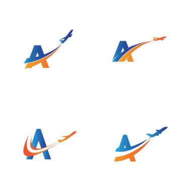 Harf Bir Hava Seyahat logosu tasarımı şablon-vektörü