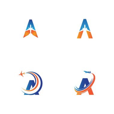 Harf Bir Hava Seyahat logosu tasarımı şablon-vektörü