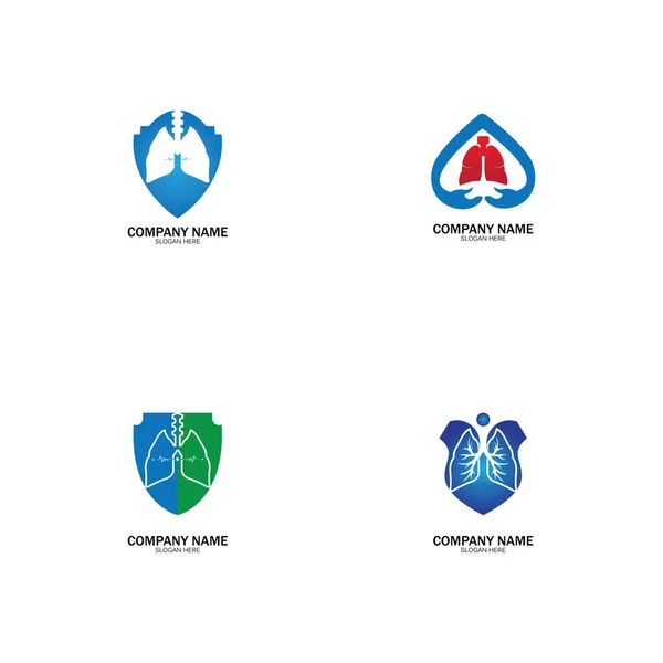 Modelo Logotipo Saúde Cuidados Pulmonares Emblema Conceito Design Símbolo Criativo —  Vetores de Stock