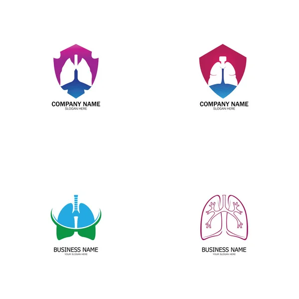 Modelo Logotipo Saúde Cuidados Pulmonares Emblema Conceito Design Símbolo Criativo —  Vetores de Stock