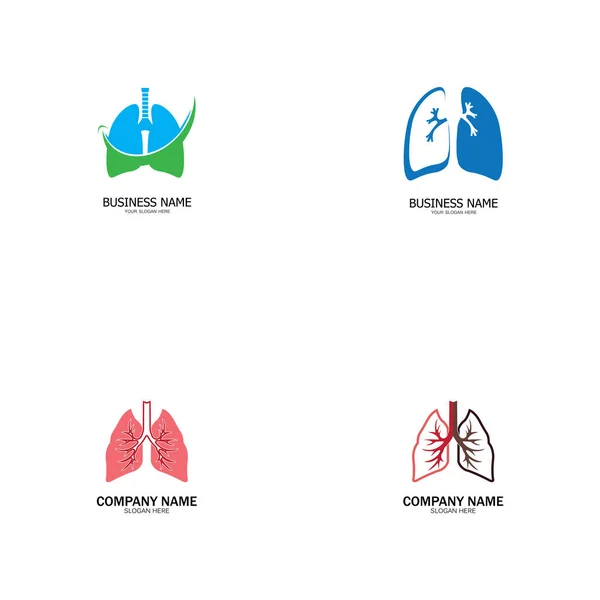 Modelo Logotipo Saúde Cuidados Pulmonares Emblema Conceito Design Símbolo Criativo —  Vetores de Stock