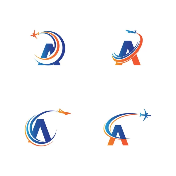 Buchstabe Air Travel Logo Design Template Vektor — Stockvektor