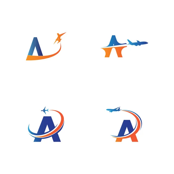 Письмо Air Travel Logo Design Template Vector — стоковый вектор