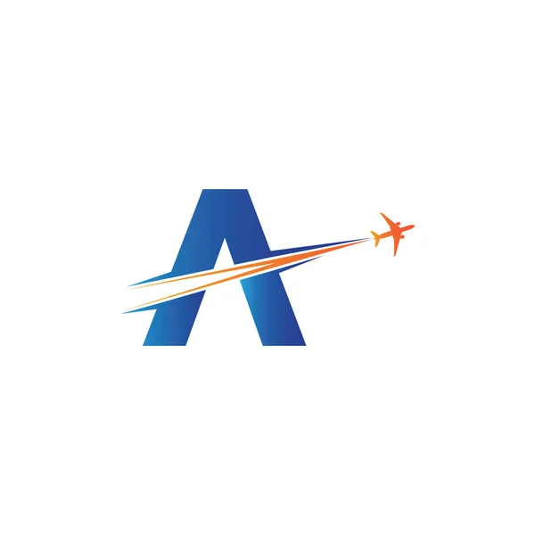 Litera Projekt Logo Podróży Lotniczej Wektor — Wektor stockowy