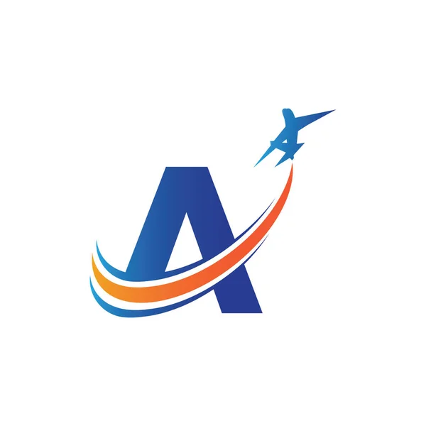 Letra Diseño Del Logotipo Viaje Aéreo Plantilla Vector — Vector de stock