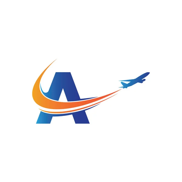 Carta Air Travel Logo Design Template Vector — Vetor de Stock