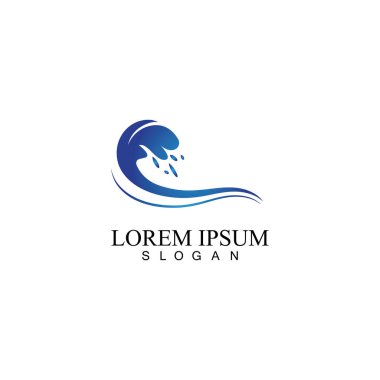 Su dalgası simgesi vektör çizim logosu