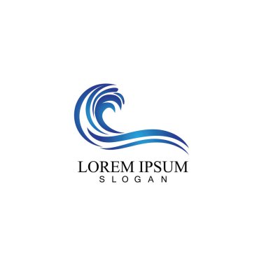 Su dalgası simgesi vektör çizim logosu