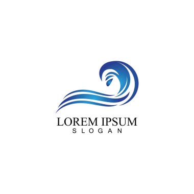 Su dalgası simgesi vektör çizim logosu
