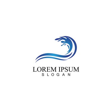 Su dalgası simgesi vektör çizim logosu