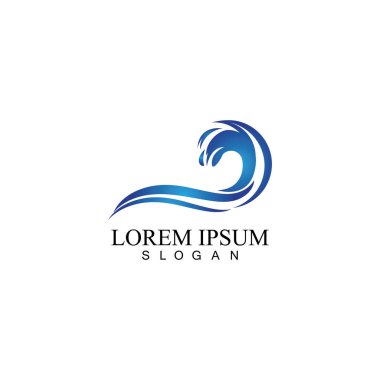 Su dalgası simgesi vektör çizim logosu