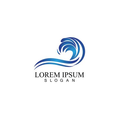 Su dalgası simgesi vektör çizim logosu