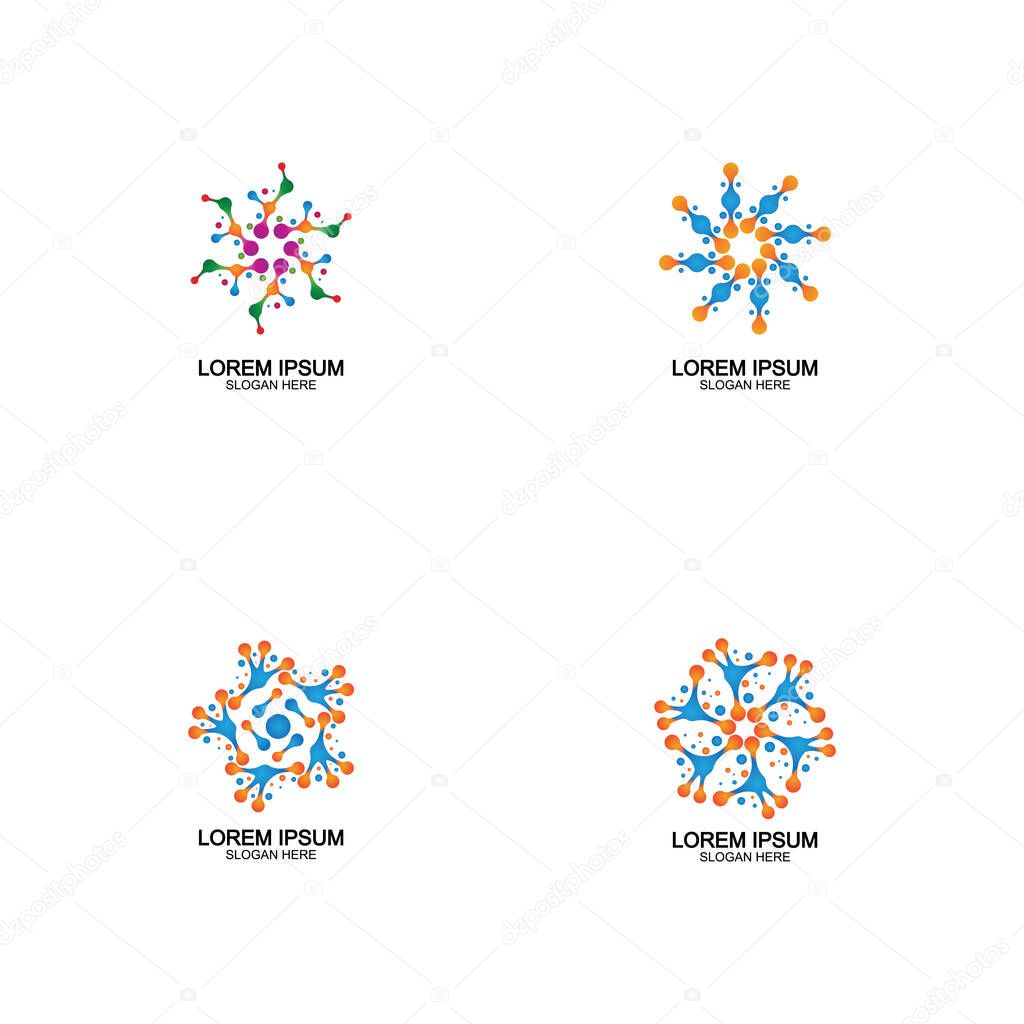 Molecule symbol logo template vector illustration design