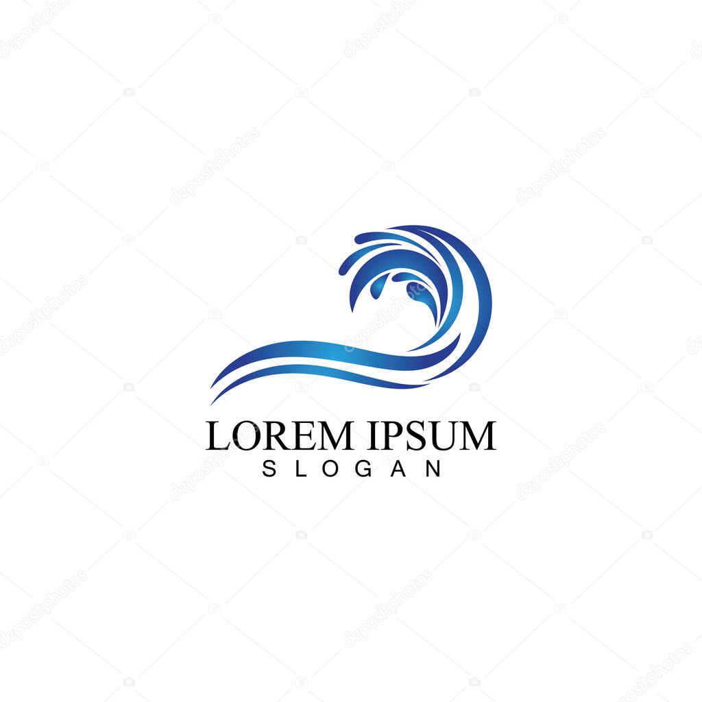 Water wave icon vector illustration design logo
